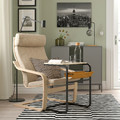 OLSERÖD Side table, anthracite/birch effect dark yellow, 53x50 cm