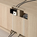 BESTÅ TV storage combination, white stained oak effect/Lappviken/Stubbarp white stained oak effect, 240x42x230 cm