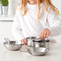 DUKTIG 5-piece toy cookware set, stainless steel colour