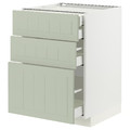 METOD / MAXIMERA Base cb 3 frnts/2 low/1 md/1 hi drw, white/Stensund light green, 60x60 cm