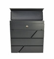 Modern Wall-Mount Letterbox, Black, 370x370x105mm