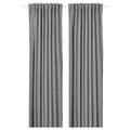ROSENMANDEL Block-out curtains, 1 pair, grey, 135x300 cm