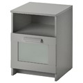 BRIMNES Bedside table, grey, 39x41 cm
