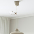 SJÖMAKT Pendant lamp, beige/ash, 38 cm
