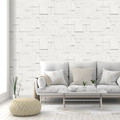 GoodHome Vinyl Wallpaper on Fleece Emer, white