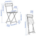 SUNDSÖ Table and 2 folding chairs, outdoor bright red/bright red, 65x65 cm