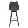 Bar Stool Norden, wood black high PP, black