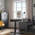 MITTZON Desk, walnut veneer/black, 160x80 cm