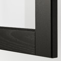 METOD Wall cabinet w shelves/glass door, black/Lerhyttan black stained, 40x100 cm