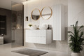 Bathroom Wall-mounted High Cabinet MDF Nicole 140cm, matt white