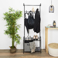 Coat Rack with Shoe Storage, black