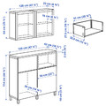 BESTÅ Storage combination w doors/drawers, white Lappviken/Sindvik/Stubbarp white clear glass, 120x42x240 cm