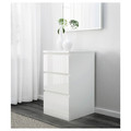 MALM Chest of 3 drawers, high-gloss white40x78 cm