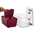 Refrigerator Storage Container for Fruits and Vegetables, dark red