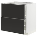 METOD / MAXIMERA Base cb 2 fronts/2 high drawers, white/Nickebo matt anthracite, 80x60 cm