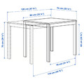 VIHALS / VIHALS Table and 2 chairs, white/green Tibbleby grey-green, 84/120x74 cm