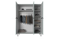 Wardrobe Nicole 150 cm, sage, black handles and legs