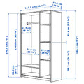 BRIMNES Wardrobe with 3 doors, white, 117x190 cm