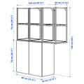 ENHET Wall storage combination, anthracite, grey frame, 120x30x150 cm