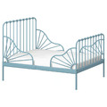 MINNEN Ext bed frame with slatted bed base, grey-blue, 80x200 cm