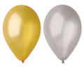 Balloons Metallic 10" 50pcs, gold & silver