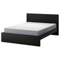 MALM Bed frame with mattress, black-brown/Valevåg extra firm, 160x200 cm