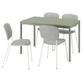 VIHALS / VIHALS Table and 4 chairs, green/white Tibbleby beige-grey, 120/180x74 cm