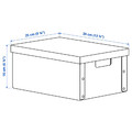 GÄRDESGÅRD Storage box with lid, natural, 25x35x16 cm