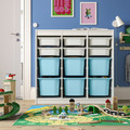 TROFAST Storage combination with boxes, room divider/white light blue, 99x44x94 cm