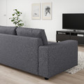 VIMLE 3-seat sofa-bed, with wide armrests/Gunnared medium grey