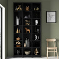 BILLY Bookcase comb w extension units, black oak effect, 120x28x237 cm