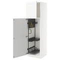 METOD High cabinet with cleaning interior, white Enköping/white wood effect, 60x60x200 cm
