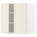 METOD Wall cabinet with shelves/2 doors, white/Bodbyn off-white, 60x60 cm