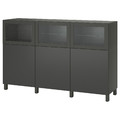 BESTÅ Storage combination with doors, dark grey Lappviken/Sindvik dark grey, 180x42x112 cm
