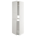 METOD High cabinet for fridge/freezer, white/Lerhyttan light grey, 60x60x220 cm