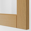 METOD Wall cabinet with 2 glass doors, white/Forsbacka oak, 80x40 cm