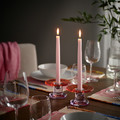 KLOKHET Unscented taper candle, light pink, 25 cm