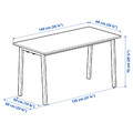 MITTZON Conference table, black stained ash veneer/white, 140x68x75 cm