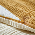 GULDVÄVARE 3-piece bedlinen set for cot, dark yellow/beige, 60x120 cm