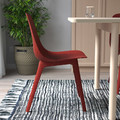 LISABO / ODGER Table and 4 chairs, ash veneer/red, 105 cm