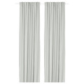 GINSTMOTT Curtains, 1 pair, white/with heading tape, 145x300 cm