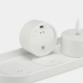 SKATGÅS LED tealight kit, with charging tray white