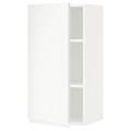 METOD Wall cabinet with shelves, white/Voxtorp matt white, 40x80 cm