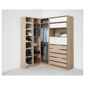 PAX Corner wardrobe, white stained oak effect, 160x188x236 cm