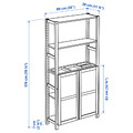 IVAR Shelving unit, with 2 doors pine/felt, 89x30x179 cm