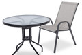 Elegant Outdoor Table with 2 Chairs, Duo 80 cm, grey