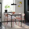 SANDSBERG Table and 4 chairs, black black/red-brown, 110x67 cm