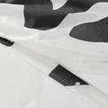 KLIPPBRÄCKA Duvet cover and pillowcase, white/black, 150x200/50x60 cm