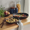 GLADELIG Oven dish, set of 2, dark grey