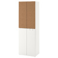 SMÅSTAD / PLATSA Wardrobe, white cork, with 2 clothes rails, 60x40x180 cm